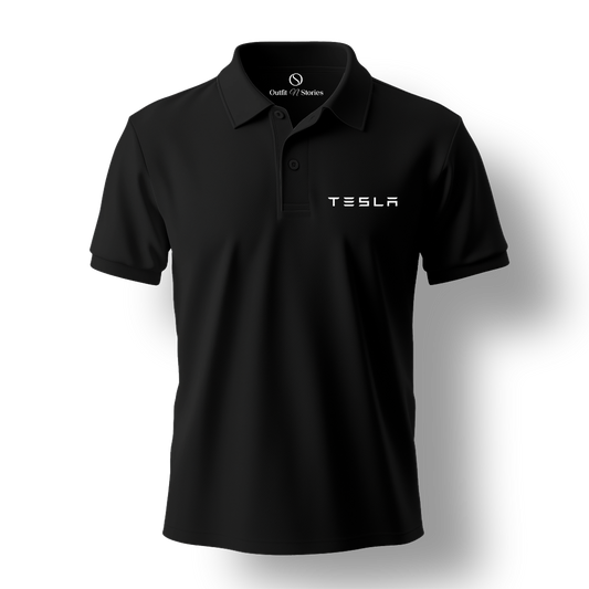 Outfit N Stories | Tesla Black Polo Tees